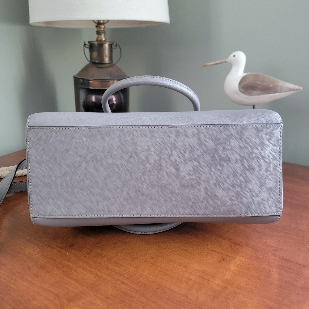 Kate Spade WKRU4878 Tilden Place Satchel Gray Saffiano Leather Crossbody Bag - Picture 5 of 16